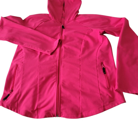 Danskin Vibrant Pink Full Zip Jacket with Hood L - Picture 7 of 8